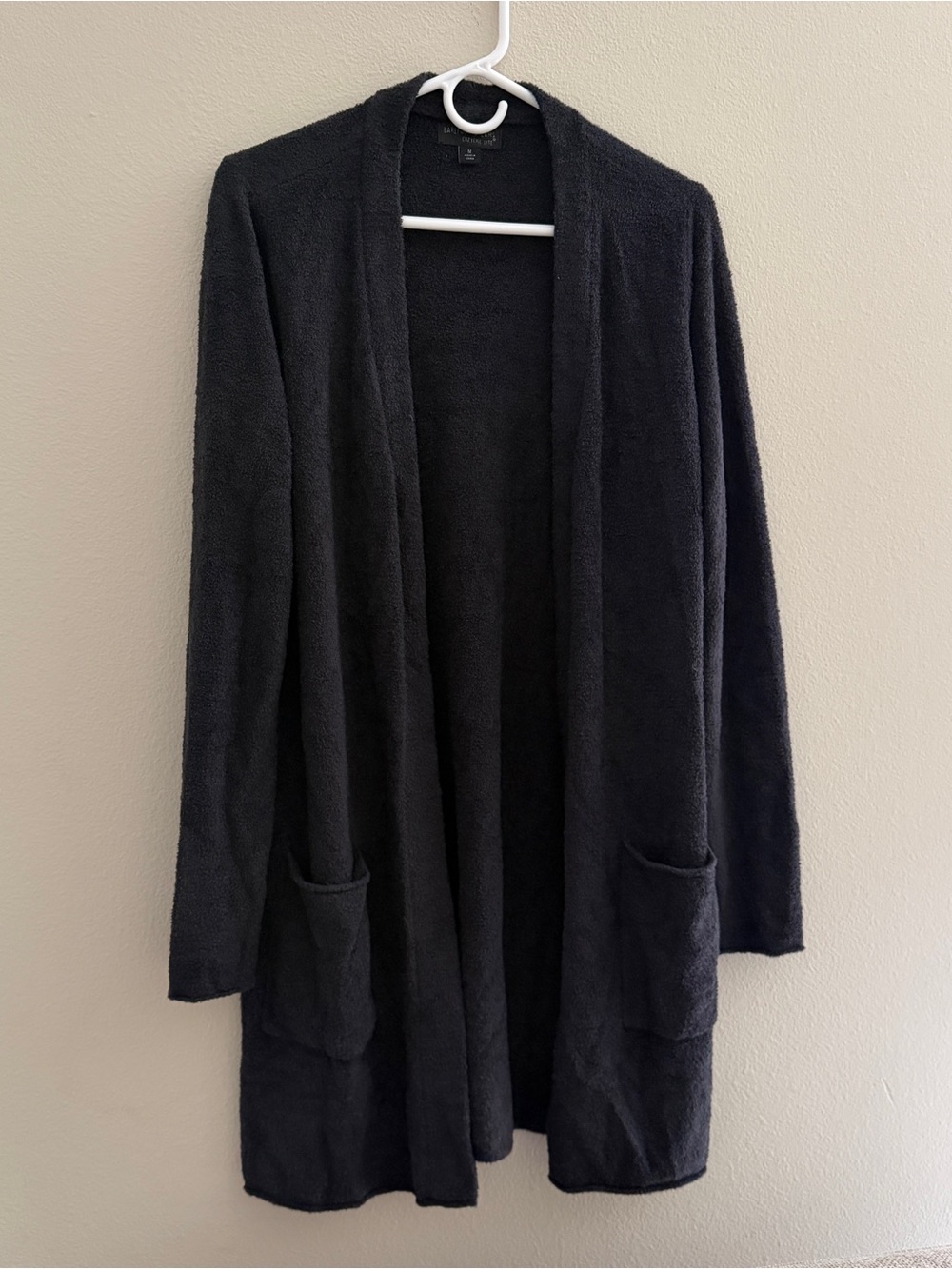 Barefoot dreams cozychic lite cardigan with pockets women’s size M black